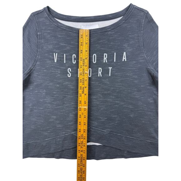 Victoria's Secret Sport Women Activewear Yoga Sweatshirt XS Black Glitter Logo - Picture 11 of 12